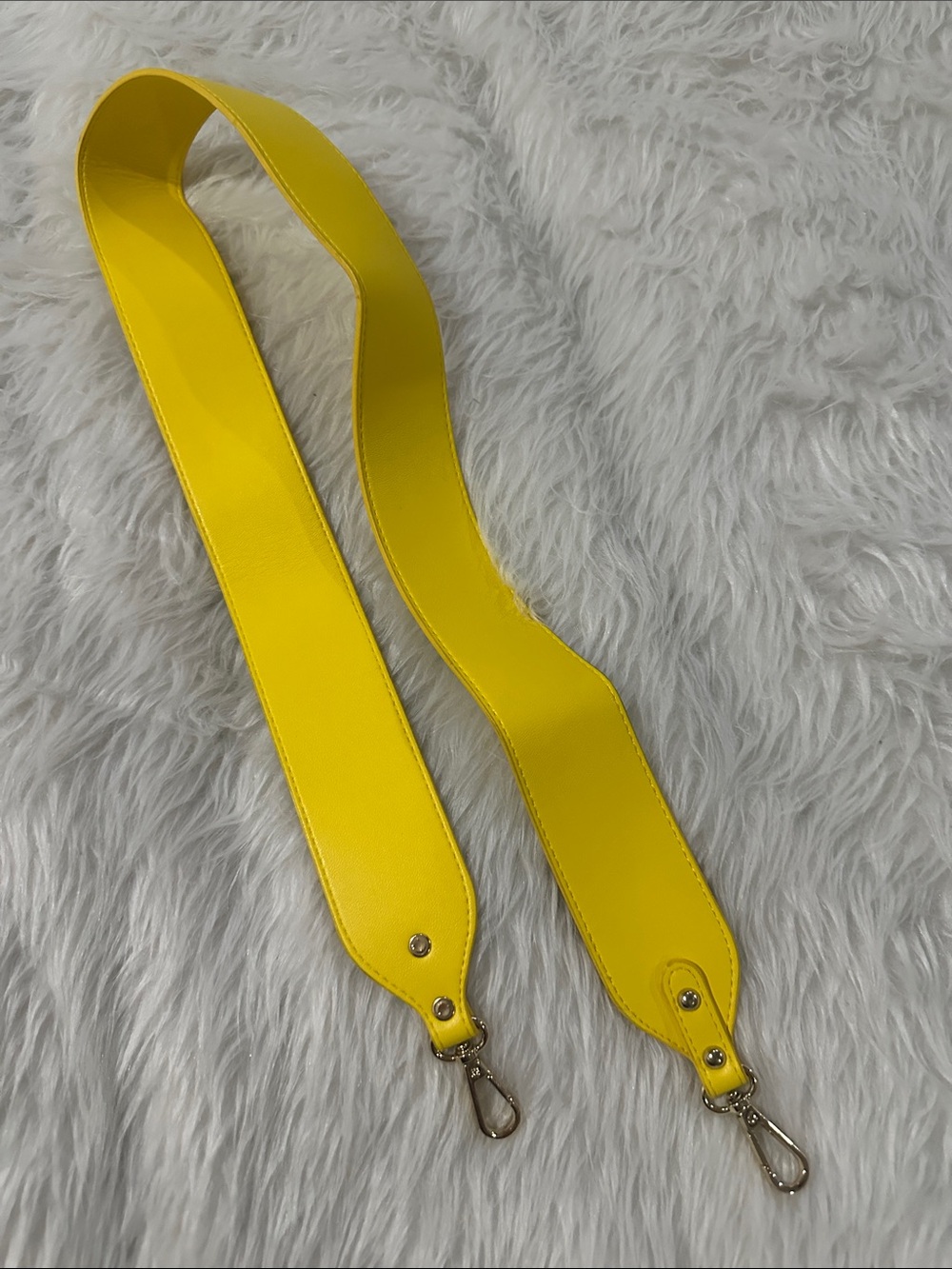 Source Unknown Yellow Wide Leather Bag Strap